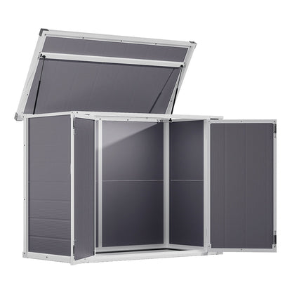 5x2ft Grey Aluminum Alloy Garden Tool Storage Shed