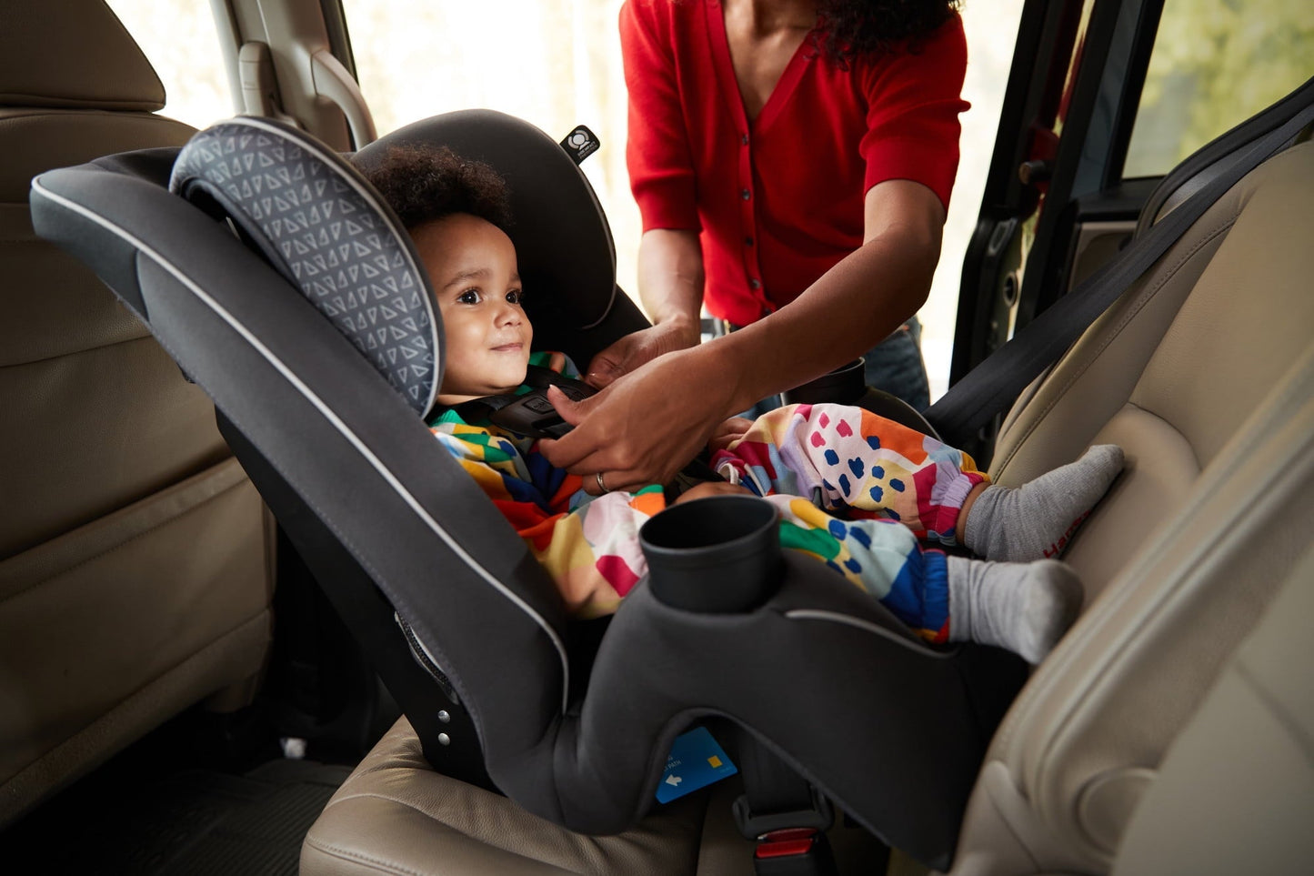 Cosco Kids Easy Elite Slim All In One Convertible Car Seat Grey Glyphs - Extended Use From Newborn To 100 Pound