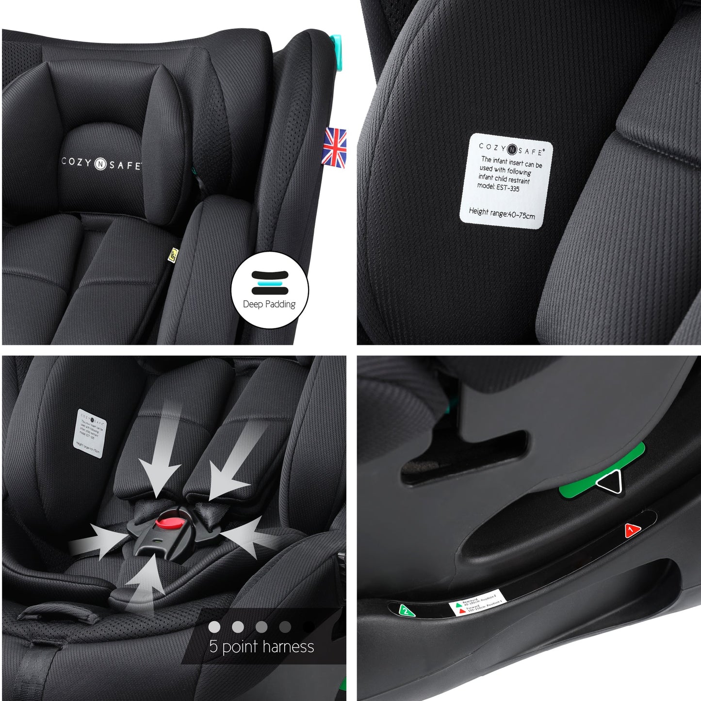 Fitzroy+ i-Size - All In One 40–150cm Child Car Seat From Birth To 12 Years, ECE R129 Certified