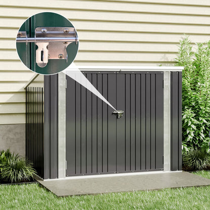 6x3ft Charcoal Black/Green/Grey Lockable Steel Garden Storage Shed