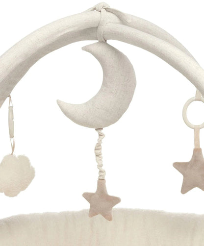 Mamas and Papas Playmat and Gym Welcome to the World Duckling - Quilted Faux Fur Base with Hanging Musical Toy