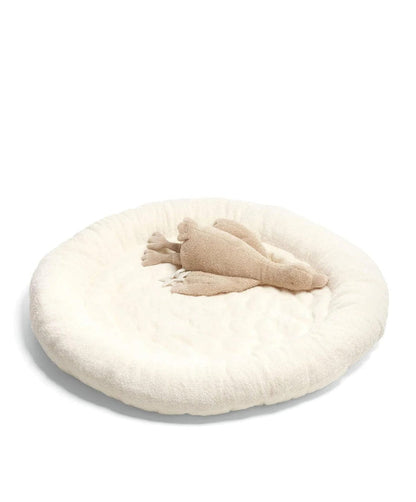 Mamas and Papas Playmat and Gym Welcome to the World Duckling - Quilted Faux Fur Base with Hanging Musical Toy