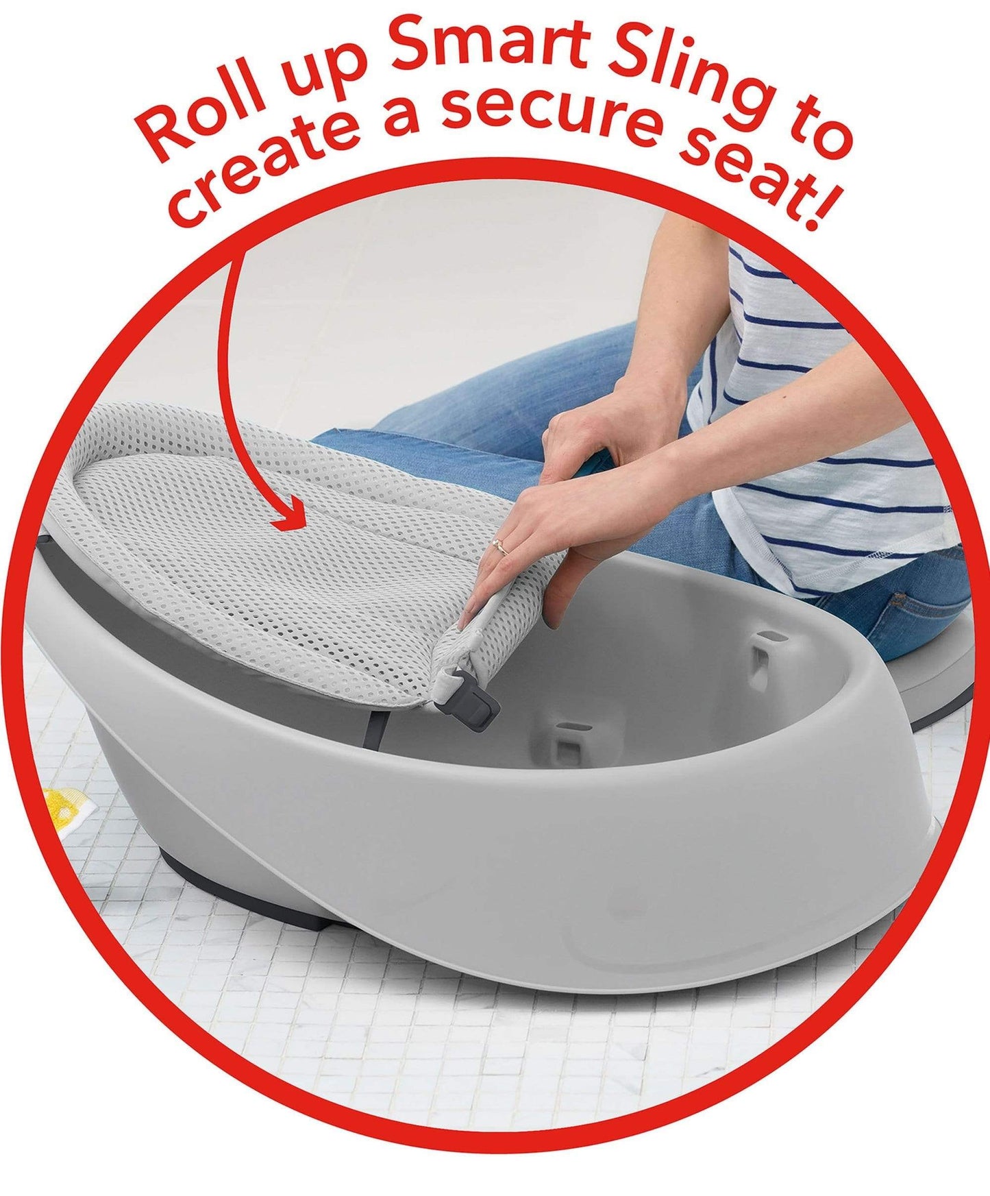 Moby 3 Stage Baby Bath - Grows With Baby Through Three Stages For Full Body Or Seated Support